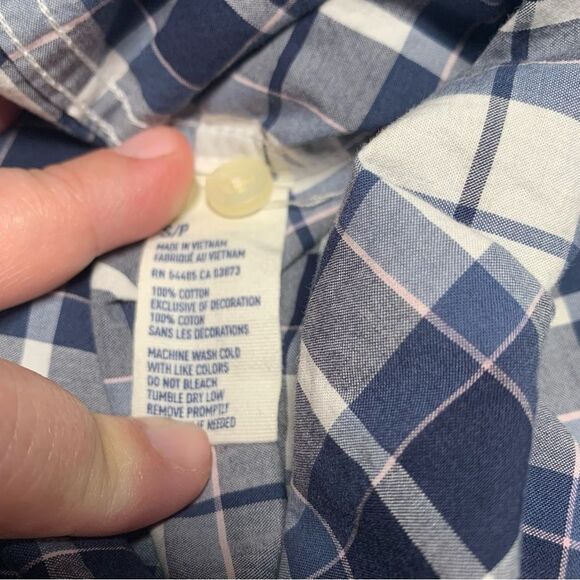 AMERICAN EAGLE Blue Plaid Long Sleeve Button Down Athletic Fit Shirt Small #851 - Picture 6 of 8